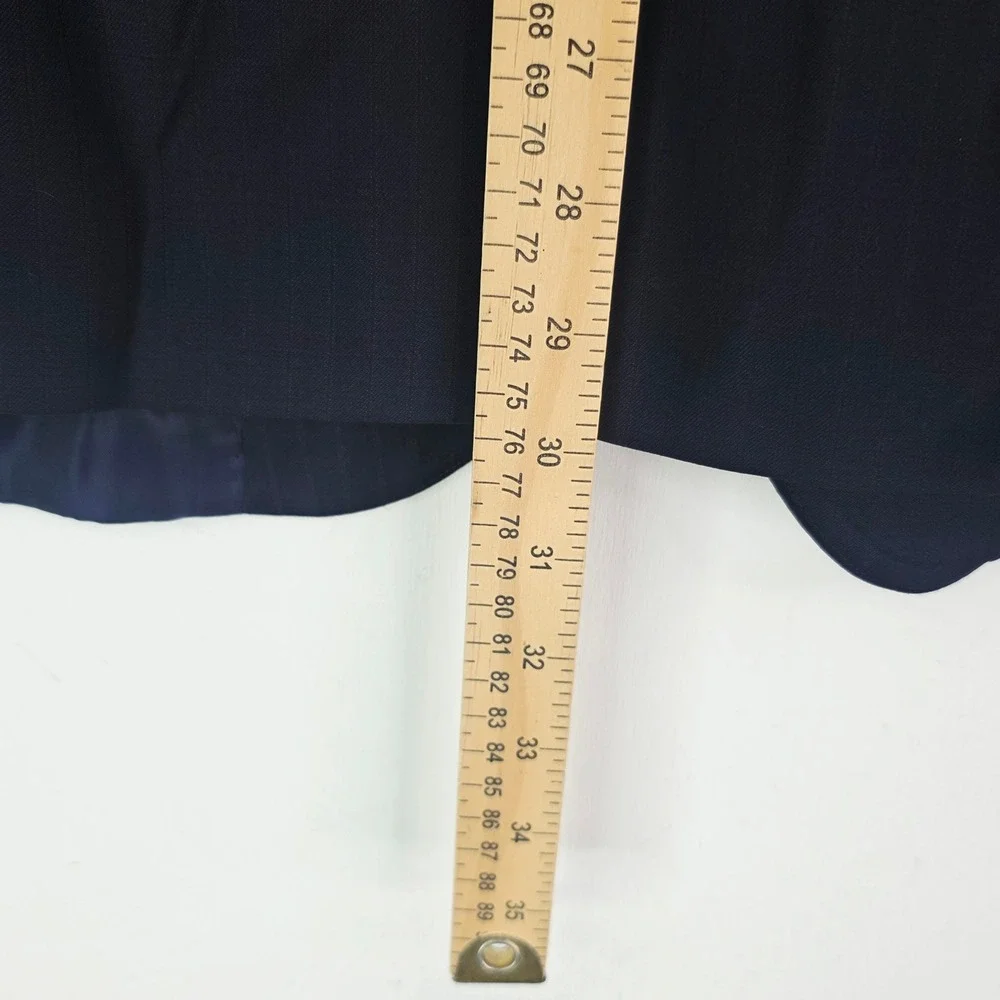 Ralph Lauren Men Navy Blue Pinstripe Wool Blazer Sport Coat 48R Fit 44R